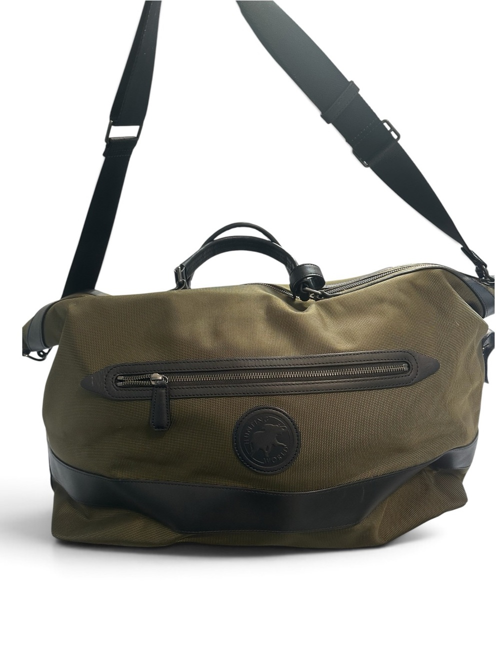Vintage Hunting World Safari Today Duffel Bag with Black Trim with Strap
